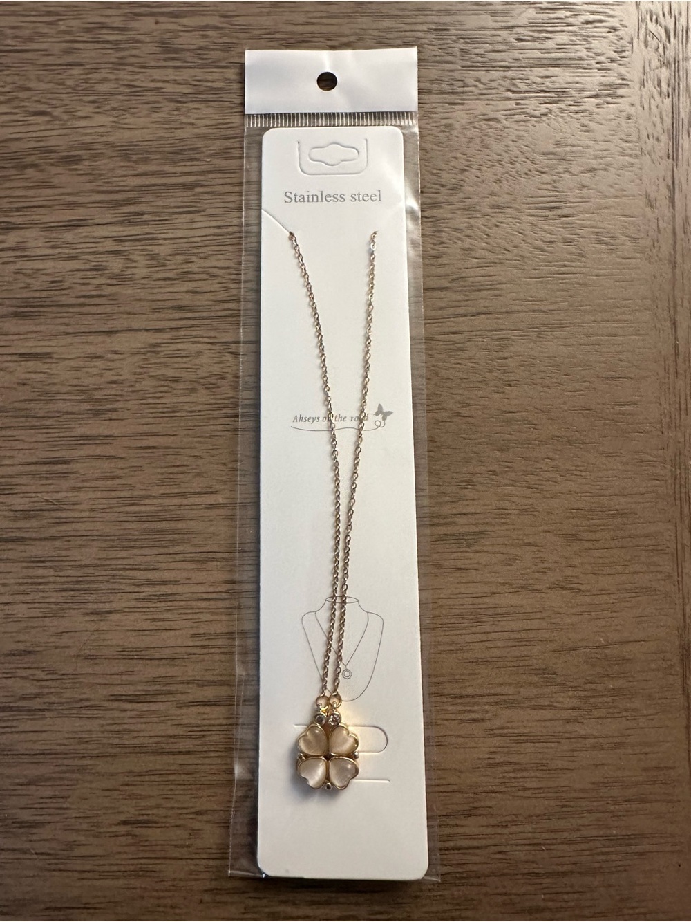 Gold Flower Pendant Necklace - Stainless Steel